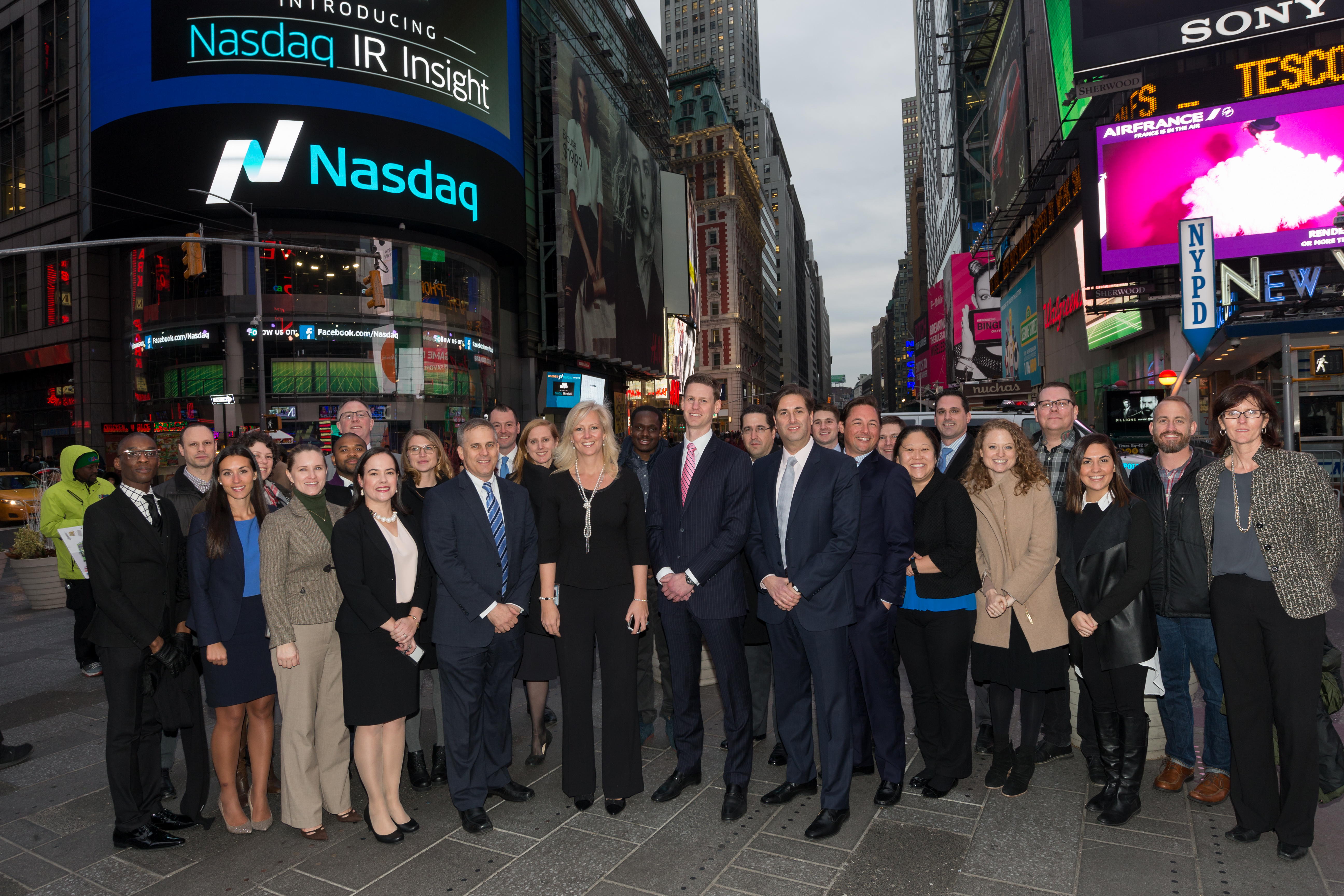 Team photo at Times Square.